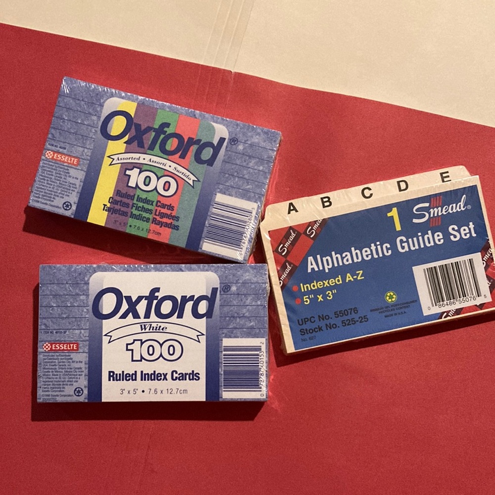 Oxford Index cards